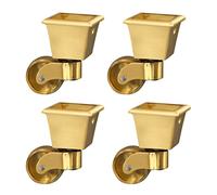 Rotelle girevoli universali per mobili in Ottone Massiccio, Piccole rotelle con Finitura in Ottone Lucido Antico, rotelle di Ricambio, per sedie, tavoli, mobili, carico 150 kg, Set di 4 (E)
