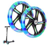 Rotelle luminose per monopattino, 2 ruote luminose, 200 mm, per scooter a LED, ruote di ricambio, per scooter a LED, per tutti i tipi di scooter