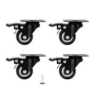 Rotelle Per Mobili 2-4 pezzi Ruote girevoli for mobili a rulli nere for carrelli con piattaforma for impieghi gravosi Sedie Accessori for la casa(4 Pcs-Brake,2 inches)