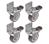 Rotelle per mobili a montaggio laterale da 2 pollici set di 4 ruote girevoli in gomma forma L con freno blocco 360 gradi capacità carico bancopoli carrelli armadi uso interno