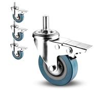 Rotelle per mobili Confezione da 4 ruote filettate in PVC con freno, diverse misure(Brake,75MM/M10)