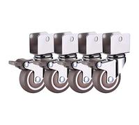 Rotelle per mobili Confezione da 4 ruote girevoli a U con in TPE e freno 25 mm, 32, 38 50(38mm(Utype20mm))