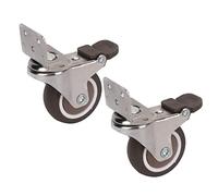 Rotelle Per Montaggio Laterale, Rotelle con Staffa a L da 2 Pezzi con Freno Gomma TPE Resistente Metallo Girevole a 360 Gradi Rotella con Piastra Girevole Flessibile a Basso Rumore Per Carrello Valigi