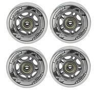 Rotelle per pattini in linea, in PU, 72 mm/82A, 4 pezzi + 8 cuscinetti ABEC Nils