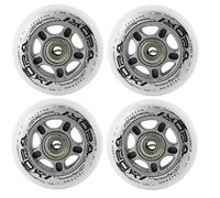 Rotelle per pattini in linea, in PU, 76 mm/82A, 4 pezzi + 8 cuscinetti ABEC Nils