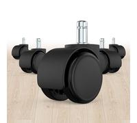 Rotelle per sedie da ufficio, 11 * 22 MM rotelle per sedie da ufficio per proteggere il pavimento, ideale per parquet, laminato, piastrelle e pavimenti in pietra, non per 1KEA (5PCS, Nero)