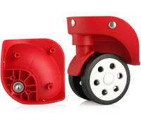 Rotelle per valigie, PVC & PP Swivel Luggage Mute Wheel | Multicolor, 2 Pcs, Luggage Replacement Swivel Parts(Red)