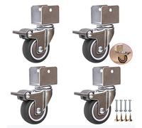 Rotelle. Ruota girevole in gomma con freni, ruote di ricambio, capacità di carico di 75 kg, parti hardware, set di 4(20mm)