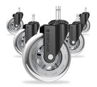 Rotelle sedia ufficio in argento trasparente Set 5 ruote per sedia ufficio