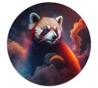 Roter Panda-Nebel, Puzzle für Erwachsene, 1000 Teile, rund, aus Pappe, für Teenager, interaktives Familienspiel, herausforderndes Geschenk, 1000 Teile (67,5x67,5cm)
