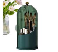 Roterande Makeup Organizer - Bird Cage Design Med Dammskydd Trasparente Lock 360 Graders Rotazione Stabil Konstruktion | Elegant Sminkförvaring För Hudvård Sovrum Badrum Sminkbord Daglig Använd, verde