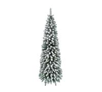 Rotex Albero di Natale Innevato Slim Stretto Realistico e Molto Folto Apertura Ad Ombrello, Salvaspazio