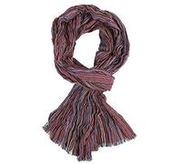 Rotfuchs Sciarpa in cotone da uomo, sciarpa estiva a righe effetto stropicciato, prodotto in Germania, nero blu rosso, 170 x 20 cm ( LXB )