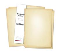RotfuchsDesign 50 fogli di carta da lettere da 120 g/m², carta gastro-antica, vintage, di design, per menù su entrambi i lati, luminosa, elegante e di alta qualità