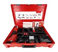 ROTHENBERGER ROMAX Nano Set pressatrice con capacità batteria da 2 Ah, profilo a U, 16 mm - 20 mm - 25 mm, diametro area di lavoro | 1000005050 | Utensile di pressatura, intelligente e reticolato