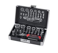 Rothewald Mini set di cricchetti in pollici, 26 pezzi, strumenti a bordo per moto, set di cricchetti e punte, ideale per veicoli statunitensi per tour e viaggi, mini valigetta degli attrezzi riempita