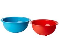 Rotho 10129 Ciotola con colino, Aqua/Papaye, 2 pz.