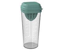 Rotho 1043205092 Loft Shaker con diversi accessori e scala, plastica per uso alimentare (PP), senza BPA, turchese/trasparente, 1 l