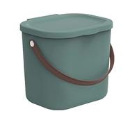 Rotho Albula, contenitore con coperchio, 6 l, con manico in plastica riciclata, senza BPA, verde scuro