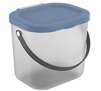 Rotho Albula Contenitore di stoccaggio con coperchio 6L Scatola di stoccaggio con maniglia Plastica riciclata BPA-Free (Trasparente/blu scuro)
