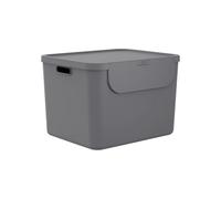 Rotho Albula - Sistema di raccolta differenziata per la cucina, in plastica (PP), senza BPA, 55 l (52,3 x 40,5 x 34,0 cm) (antracite)