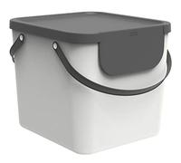 Rotho Albula Sistema di Separazione dei Rifiuti per la Cucina, Plastica (PP) senza BPA, Bianco/Grigio (Antracite), 40 L, 40.0 x 35.8 x 34.0 cm