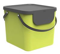 Rotho Albula Sistema di Separazione dei Rifiuti per la Cucina, Plastica (PP) senza BPA, Verde Chiaro/Grigio (Antracite), 40 L, 40.0 x 35.8 x 34.0 cm