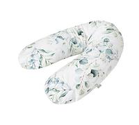 Rotho Babydesign Cuscino multiuso per allattamento, 140 x 20 cm, a partire da 0 mesi, lavabile in lavatrice, ipoallergenico, con foglie naturali