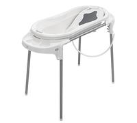 Rotho Babydesign Set per bagnetto con Vaschetta grande e Cavalletto, Ideale per 2 bambini, 0-12 mesi, Bianco, TOP Xtra Stazione per bagnetto, 21041000101