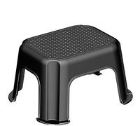 Rotho Basic lo Sgabello a Gradini può Essere Caricato fino a 150 kg, Plastica (PP) senza BPA, Nero/Argento, 43.1 x 35.8 x 23.8 cm