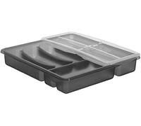 Rotho Basic PortaPosate a 6 Scomparti, Plastica (PP) senza BPA, Grigio (Antracite), 39.0 x 32.0 x 7.0 cm