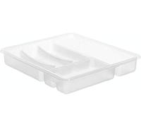 Rotho Basic PortaPosate a 6 Scomparti, Plastica (PP) senza BPA, Trasparente, 39.0 x 32.0 x 6.0 cm