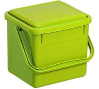 Rotho Bio Secchio per Compost con Coperchio e Manico per la Cucina, Plastica (PP) senza BPA, Verde, 5 L, 21.0 x 20.0 x 18.0 cm
