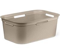 Rotho Brisen Cestino Lavanderia con 4 Maniglie, Plastica (PP) senza BPA, Beige (Cappuccino), 41 L, 59.6 x 39.6 x 23.2 cm