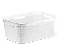 Rotho Brisen Cestino Lavanderia con 4 Maniglie, Plastica (PP) senza BPA, Bianco, 40 L, 59.6 x 39.6 x 23.2 cm