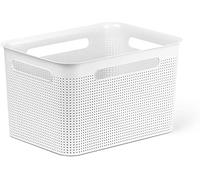 Rotho Brisen Grande Contenitore con 4 Maniglie, Plastica (PP) senza BPA, Bianco, 16 L, 36.0 x 26.2 x 21.1 cm
