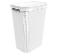 Rotho Brisen Raccoglitore di lavaggio 50l con coperchio e 2 maniglie, Plastica PP senza BPA, Bianco(Vischio), 50 l 43.1 x 34.0 x 52.9 cm
