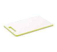 Rotho Caruba Piccolo Tagliere Antiscivolo con Scanalatura per il Succo, Plastica (PP) senza BPA, Trasparente/Verde, 25.0 x 15.0 x 0.9 cm