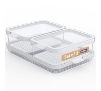 Rotho Cauma Set KS Organizer 3 pz. CAUMA, Plastica (PP) senza BPA, bianco/trasparente (31,4 x 22,4 x 12,0 cm)