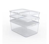 Rotho Cauma Set KS Organizer 4 pz. CAUMA, Plastica (PP) senza BPA, bianco/trasparente (31,4 x 22,4 x 25,9 cm)