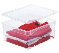 Rotho Clear Scatola con Coperchio, Plastica (PP) senza BPA, Trasparente, 18 L, 40.0 x 33.5 x 17.0 cm
