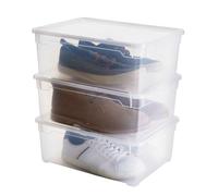 Rotho Clear Set di 3 Scatole con Coperchio, Plastica (PP) senza BPA, Tra 3 x 10L