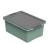 Rotho Compact Scatola di Conservazione con Coperchio, Plastica (PP Riciclato) senza BPA, Verde/Grigio (Antracite), A4/13 L, 39.5 x 27.5 x 18.0 cm
