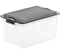 ROTHO - F717762 - Contenitore Compact - 27x18,5x15 cm - A5 - 4,5 L - PPL - coperchio nero - trasparente - Rotho - 79671 - Conf. da 1 Pz. - F717762