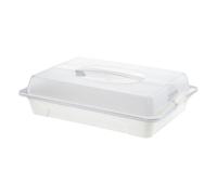 Rotho Cool & Fresh Porta Torta Refrigerato con 2 Piastre e Maniglia Bianco | Contenitore con coperchio, 2 piastre refrigeranti, vassoio, campana trasparente, maniglia per trasporto, servizio a buffet