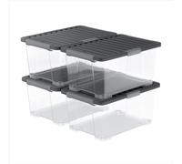 Rotho CORE Pro - Set di 4 scatole da 44 l, con coperchio, per alimenti, impilabili modulari