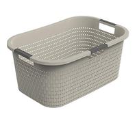 Rotho Country Cestino per il Bucato, Plastica (PP) senza BPA, Beige (Cappuccino), 40 L, 58.0 x 38.9 x 25.1 cm