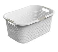 Rotho Country Cestino per il Bucato, Plastica (PP) senza BPA, Bianco, 40 L, 58.0 x 38.9 x 25.1 cm