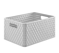 Rotho Country Scatola di conservazione 18l in rattan-look, Plastica PP senza BPA, Bianco(Vischio), A4/18l 36.8 x 27.8 x 19.1 cm