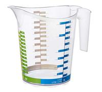 Rotho Domino Grande Caraffa di Misura con Scala, Plastica (PP) senza BPA, Trasparente, 2 L, 22.1 x 15.4 x 19.3 cm